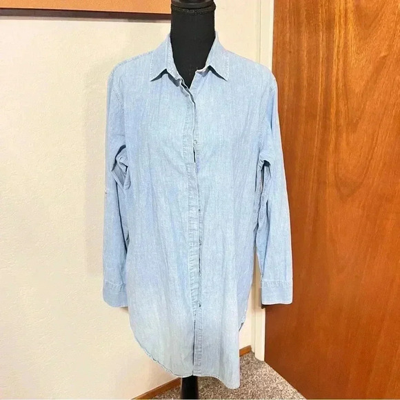 MIH 100% cotton button-down, jean blouse size M - Picture 1 of 5